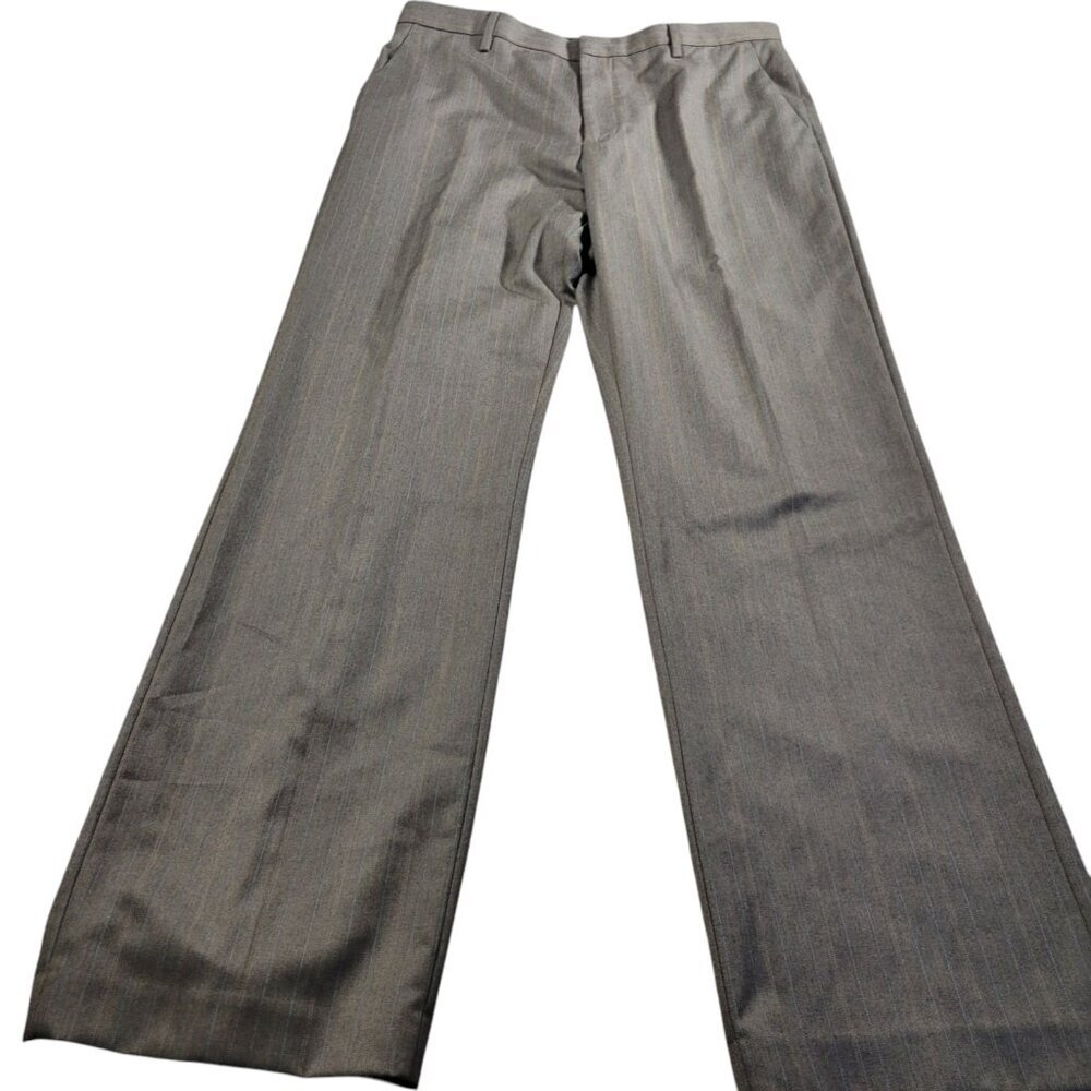 Banana Republic Pants Mens 35x32 Tag 34x32 Brown Pinstripe Poly Blend Tags